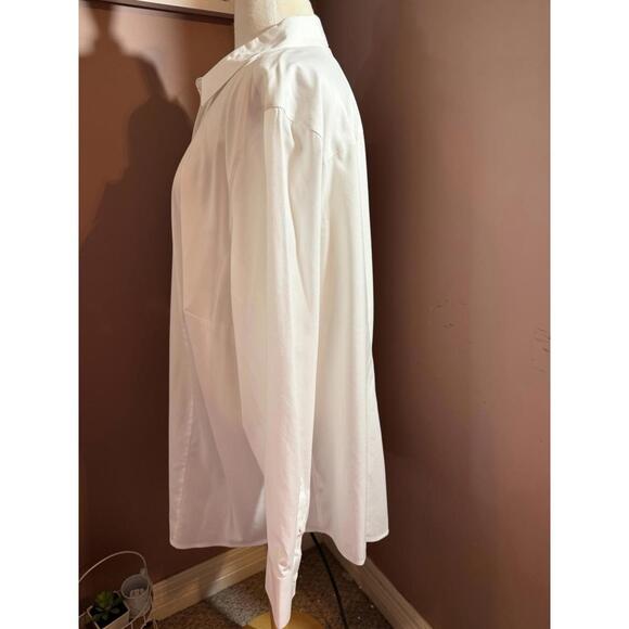Talbots Woman Non Iron Button Up Blouse Size 24W White Classic Cotton - Picture 2 of 9